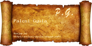 Palcsi Gyula névjegykártya